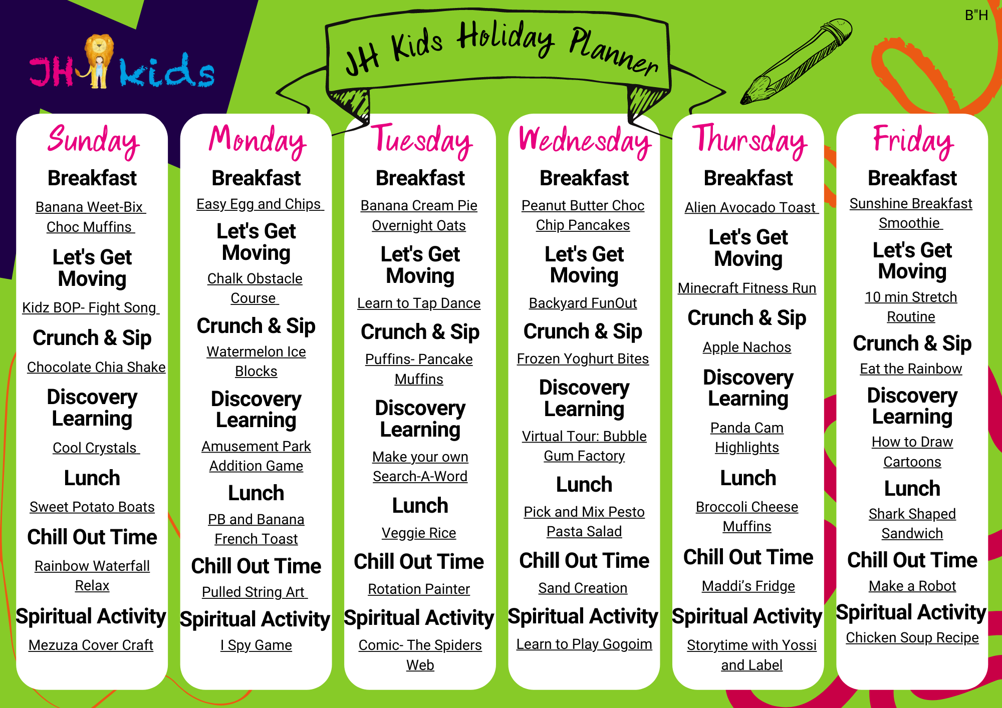 Summer Holiday Planner - Week 2