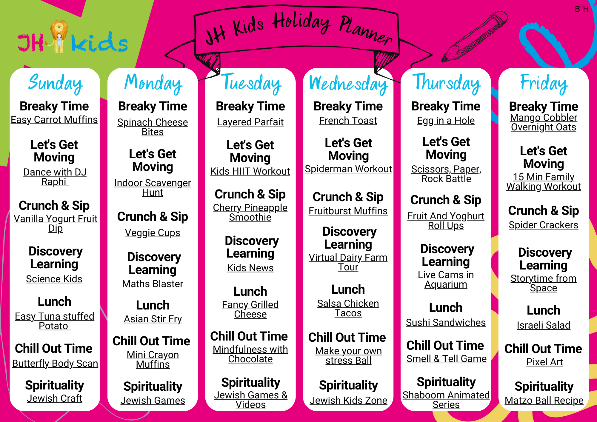 Winter Holiday Planner - Week 2