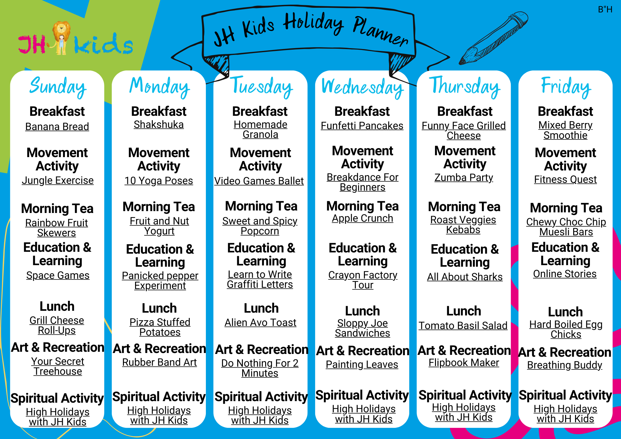 Spring Holiday Planner - Week 2